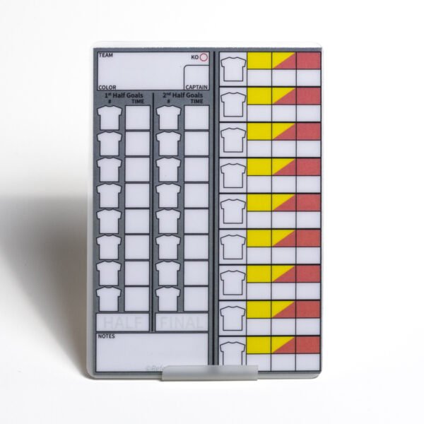 RefereeCard Core — Write-On Pencil-Erasable Soccer Referee Match Card